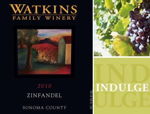 Watkins Zinfandel Petite Sirah wine label